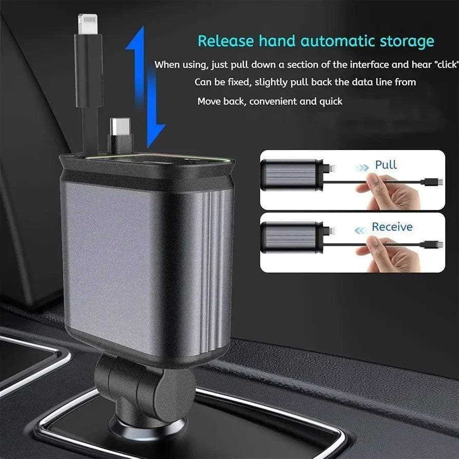 GalaxyGlow Retractable Car Charger