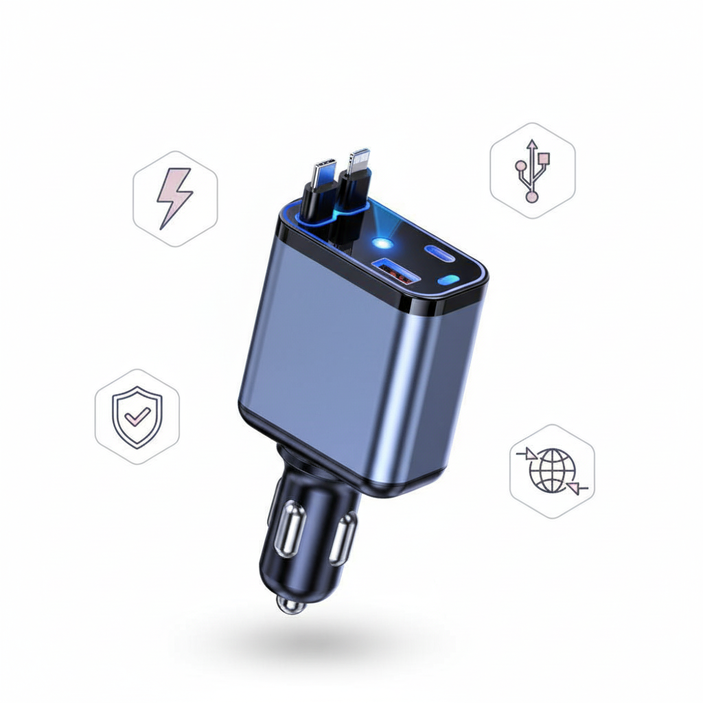 GalaxyGlow Retractable Car Charger